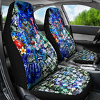 Personalized Geelong Football Cats Car Seat Cover Tropical Hibiscus Flowers - Pacific Fusion Style