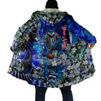 Personalized Geelong Football Cats Cloak Tropical Hibiscus Flowers - Pacific Fusion Style