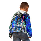 Personalized Geelong Football Cats Kid Hoodie Tropical Hibiscus Flowers - Pacific Fusion Style