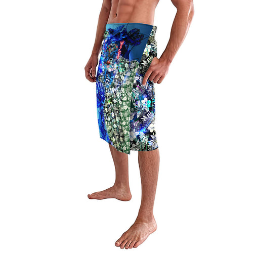 Personalized Geelong Football Cats Lavalava Tropical Hibiscus Flowers - Pacific Fusion Style