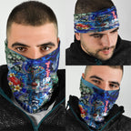 Personalized Geelong Football Cats Neck Gaiter Tropical Hibiscus Flowers - Pacific Fusion Style