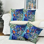 Personalized Geelong Football Cats Pillow Cover Tropical Hibiscus Flowers - Pacific Fusion Style