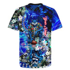 Personalized Geelong Football Cats Rugby Jersey Tropical Hibiscus Flowers - Pacific Fusion Style