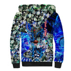 Personalized Geelong Football Cats Sherpa Hoodie Tropical Hibiscus Flowers - Pacific Fusion Style