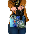 Personalized Geelong Football Cats Shoulder Handbag Tropical Hibiscus Flowers - Pacific Fusion Style
