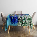 Personalized Geelong Football Cats Tablecloth Tropical Hibiscus Flowers - Pacific Fusion Style