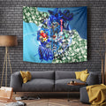 Personalized Geelong Football Cats Tapestry Tropical Hibiscus Flowers - Pacific Fusion Style