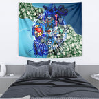 Personalized Geelong Football Cats Tapestry Tropical Hibiscus Flowers - Pacific Fusion Style