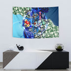 Personalized Geelong Football Cats Tapestry Tropical Hibiscus Flowers - Pacific Fusion Style