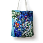 Personalized Geelong Football Cats Tote Bag Tropical Hibiscus Flowers - Pacific Fusion Style