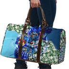 Personalized Geelong Football Cats Travel Bag Tropical Hibiscus Flowers - Pacific Fusion Style
