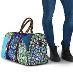 Personalized Geelong Football Cats Travel Bag Tropical Hibiscus Flowers - Pacific Fusion Style