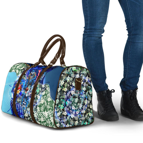 Personalized Geelong Football Cats Travel Bag Tropical Hibiscus Flowers - Pacific Fusion Style