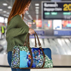 Personalized Geelong Football Cats Travel Bag Tropical Hibiscus Flowers - Pacific Fusion Style