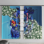 Personalized Geelong Football Cats Window Curtain Tropical Hibiscus Flowers - Pacific Fusion Style