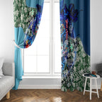 Personalized Geelong Football Cats Window Curtain Tropical Hibiscus Flowers - Pacific Fusion Style