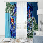 Personalized Geelong Football Cats Window Curtain Tropical Hibiscus Flowers - Pacific Fusion Style
