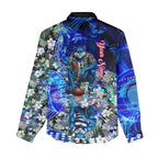 Personalized Geelong Football Cats Women Casual Shirt Tropical Hibiscus Flowers - Pacific Fusion Style