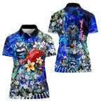 Personalized Geelong Football Cats Women Polo Shirt Tropical Hibiscus Flowers - Pacific Fusion Style