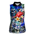 Personalized Geelong Football Cats Women Sleeveless Polo Shirt Tropical Hibiscus Flowers - Pacific Fusion Style