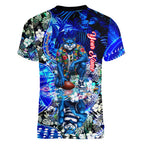 Personalized Geelong Football Cats Women V-Neck T-Shirt Tropical Hibiscus Flowers - Pacific Fusion Style