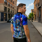 Personalized Geelong Football Cats Zipper Polo Shirt Tropical Hibiscus Flowers - Pacific Fusion Style