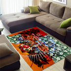 Personalized Gold Coast Suns Football Area Rug Tropical Hibiscus Flowers - Pacific Fusion Style