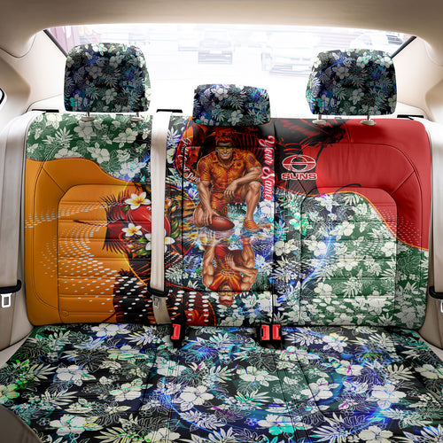 Personalized Gold Coast Suns Football Back Car Seat Cover Tropical Hibiscus Flowers - Pacific Fusion Style