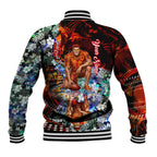 Personalized Gold Coast Suns Football Baseball Jacket Tropical Hibiscus Flowers - Pacific Fusion Style