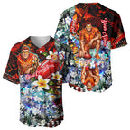 Personalized Gold Coast Suns Football Baseball Jersey Tropical Hibiscus Flowers - Pacific Fusion Style