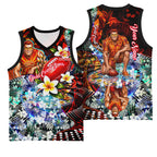 Personalized Gold Coast Suns Football Basketball Jersey Tropical Hibiscus Flowers - Pacific Fusion Style