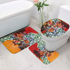 Personalized Gold Coast Suns Football Bathroom Set Tropical Hibiscus Flowers - Pacific Fusion Style