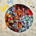 Personalized Gold Coast Suns Football Beach Blanket Tropical Hibiscus Flowers - Pacific Fusion Style
