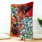 Personalized Gold Coast Suns Football Blanket Tropical Hibiscus Flowers - Pacific Fusion Style