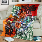 Personalized Gold Coast Suns Football Blanket Tropical Hibiscus Flowers - Pacific Fusion Style