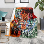 Personalized Gold Coast Suns Football Blanket Tropical Hibiscus Flowers - Pacific Fusion Style