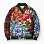 Personalized Gold Coast Suns Football Bomber Puffer Jacket Tropical Hibiscus Flowers - Pacific Fusion Style