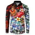 Personalized Gold Coast Suns Football Button Sweatshirt Tropical Hibiscus Flowers - Pacific Fusion Style