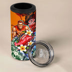 Personalized Gold Coast Suns Football 4 in 1 Can Cooler Tumbler Tropical Hibiscus Flowers - Pacific Fusion Style