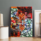 Personalized Gold Coast Suns Football Canvas Wall Art Tropical Hibiscus Flowers - Pacific Fusion Style