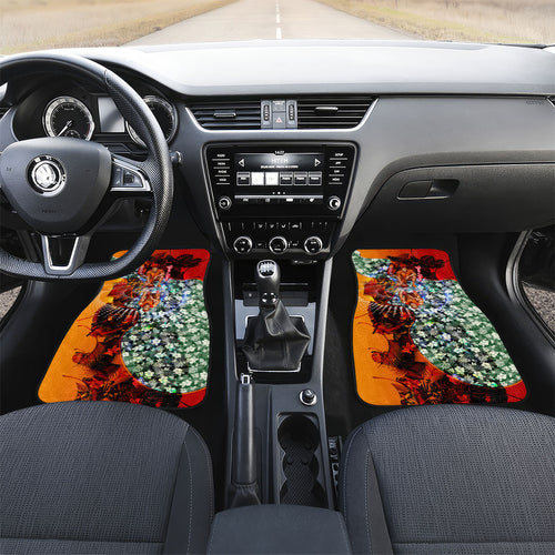Personalized Gold Coast Suns Football Car Mats Tropical Hibiscus Flowers - Pacific Fusion Style
