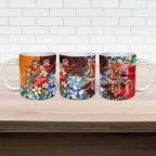 Personalized Gold Coast Suns Football Ceramic Mug Tropical Hibiscus Flowers - Pacific Fusion Style