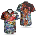 Personalized Gold Coast Suns Football Couples Matching Summer Maxi Dress and Hawaiian Shirt Tropical Hibiscus Flowers - Pacific Fusion Style