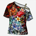 Personalized Gold Coast Suns Football Cross Shoulder Shirt Tropical Hibiscus Flowers - Pacific Fusion Style