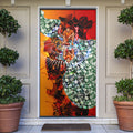 Personalized Gold Coast Suns Football Door Cover Tropical Hibiscus Flowers - Pacific Fusion Style