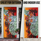 Personalized Gold Coast Suns Football Door Cover Tropical Hibiscus Flowers - Pacific Fusion Style