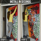 Personalized Gold Coast Suns Football Door Cover Tropical Hibiscus Flowers - Pacific Fusion Style