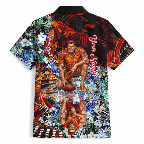 Personalized Gold Coast Suns Football Hawaiian Shirt Tropical Hibiscus Flowers - Pacific Fusion Style
