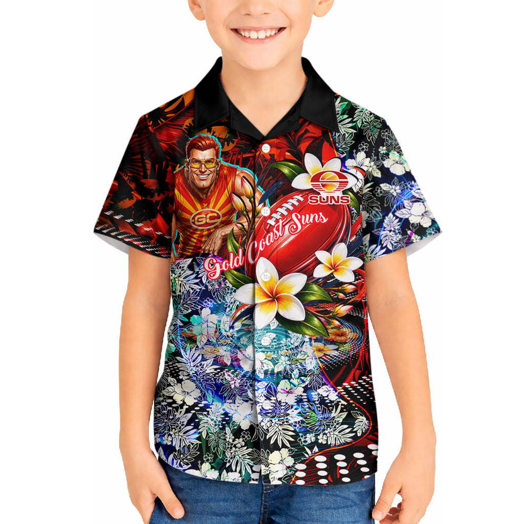 Personalized Gold Coast Suns Football Hawaiian Shirt Tropical Hibiscus Flowers - Pacific Fusion Style