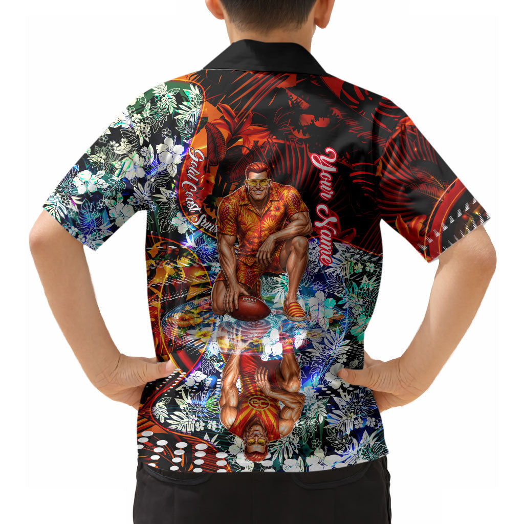 Personalized Gold Coast Suns Football Hawaiian Shirt Tropical Hibiscus Flowers - Pacific Fusion Style